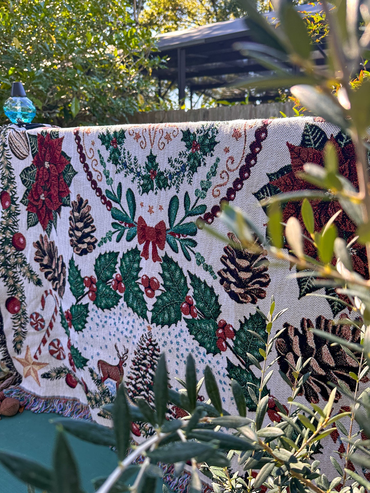 Woven Blanket - Holiday Botanicals