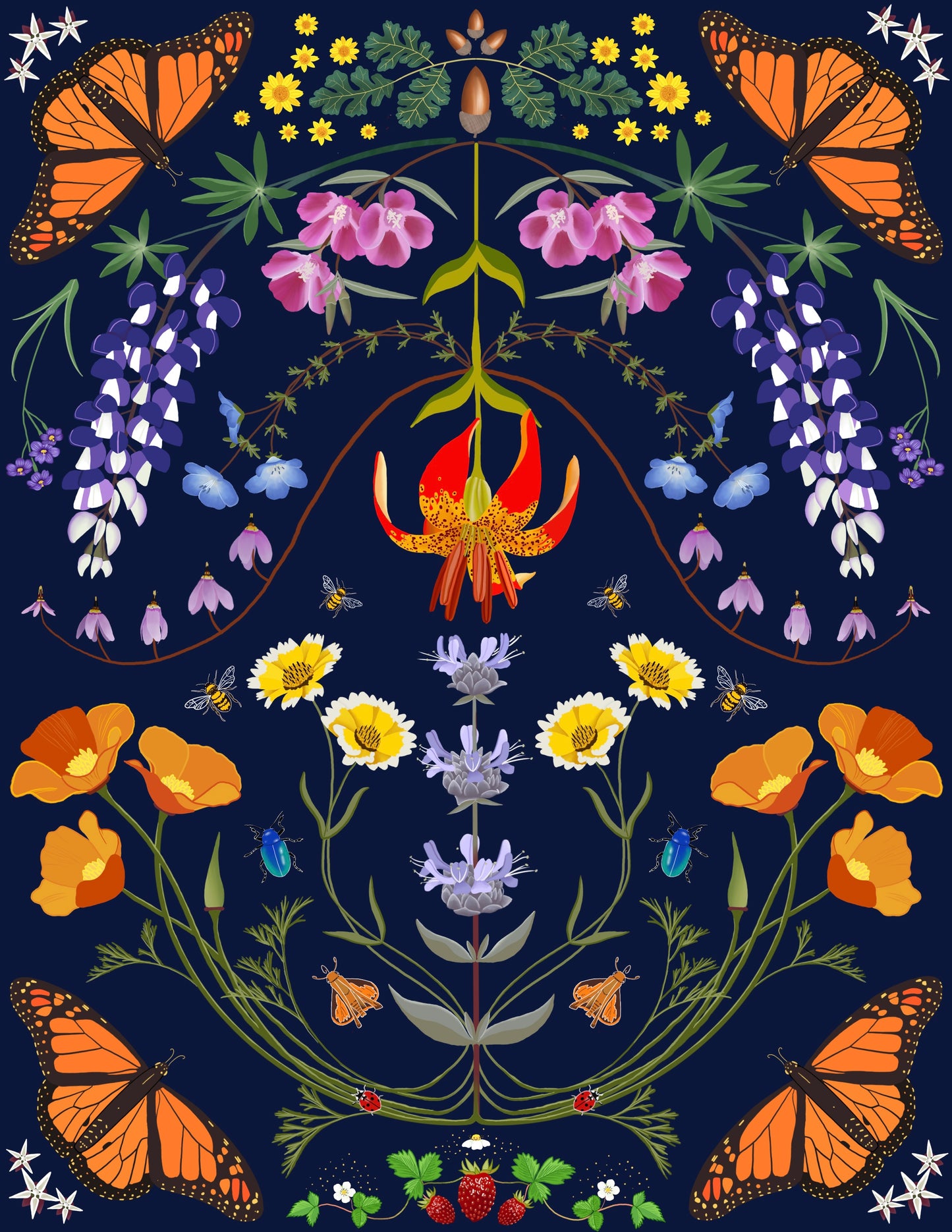 Woven Blanket - California Wildflowers
